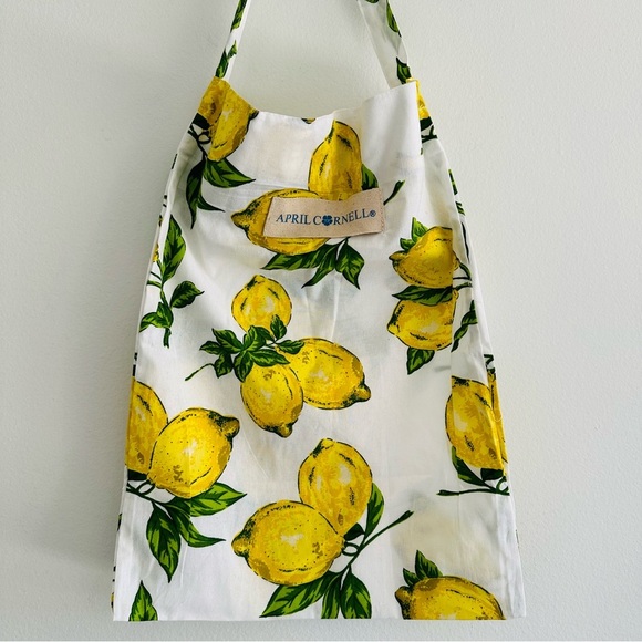 New April Cornell Lemon 100% Cotton Tote Bag - Picture 8 of 9